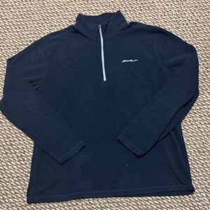 Eddie Bauer Navy Blue Fleece Pullover Half Zip